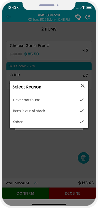 Order cancellation by Store Order cancellation by Store